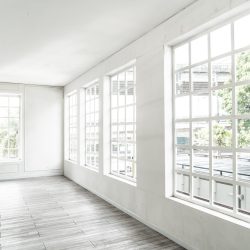empty room with glass window white empty room with glass window